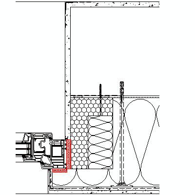 předsazená montáž okna - ostění - typ 3 profil 120 mm